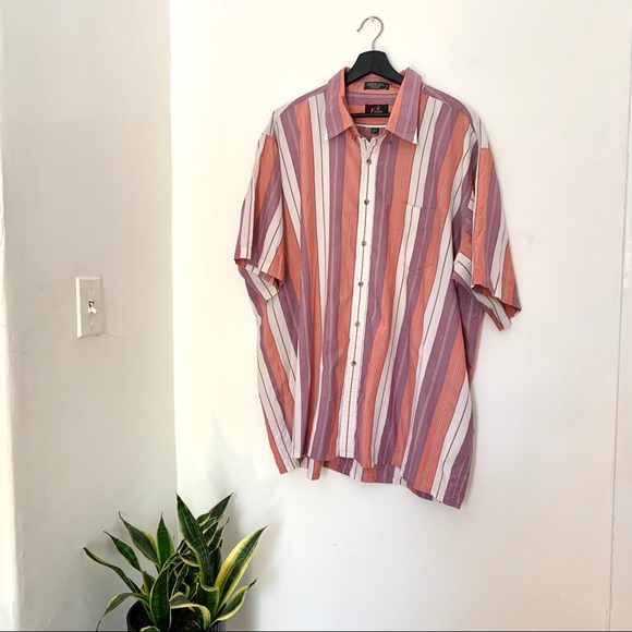Vintage Other - 80’s Vintage Men’s Funky Striped Button Up Shirt